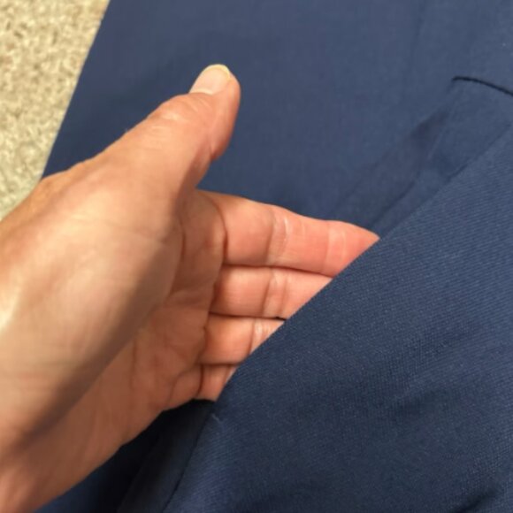 ANN TAYLOR PLEATED WIDE LEG TEXTURE DRAPE NAVY NIGHT SKY BLUE PANTS $129 14 - Picture 9 of 10